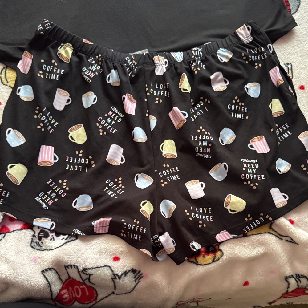 Women's Coffee Print Pajama Set - Picture 5 of 7